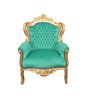 Königlicher Sessel in Barockem Grünen Samt