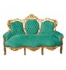 Canapé baroque vert en tissu velours