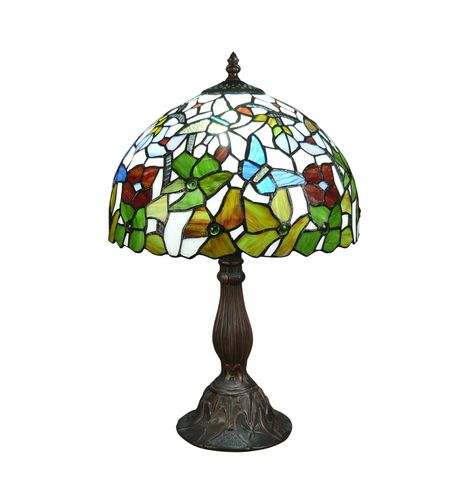 Tiffany lamp with colorful flowers