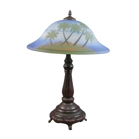 Avec son verre peint au paysage idyllique, cette lampes de style Tiffany vous fera voyager à chaque fois que vous appuierez son interrupteur.\\n\\n22/01/2018 16:50