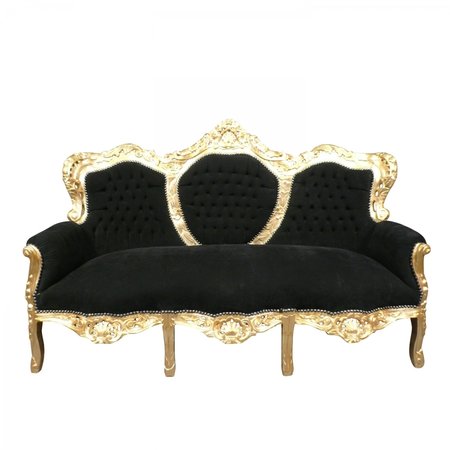Canapé baroque bois doré et un tissu en velours noir.\\n\\n31/08/2015 15:09