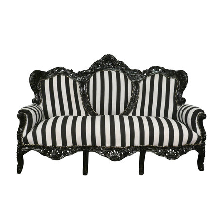 canapé baroque noir et blanc en bois massif sculpté, et tissu en coton.\\n\\n31/08/2015 15:03