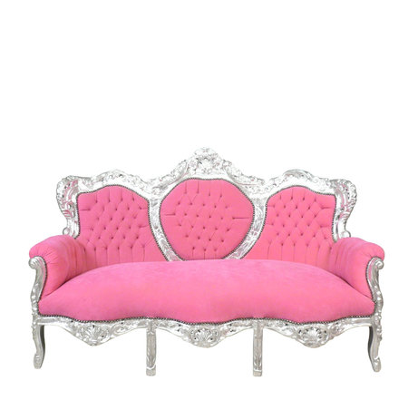 canapé baroque en tissu velours rose et en bois massif sculpté, et argenté.\\n\\n31/08/2015 15:06