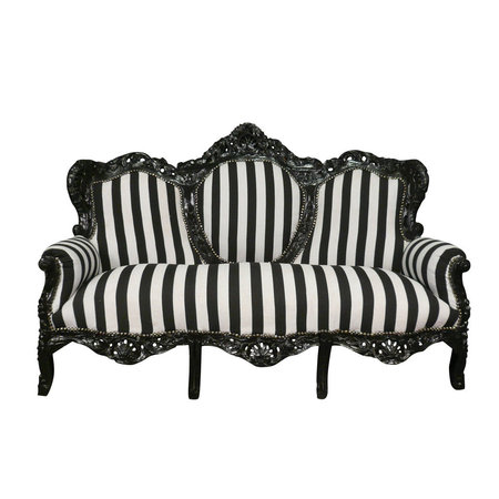 canapé baroque 3 places avec un tissu à rayures noires et blanches.\\n\\n03/12/2016 18:05