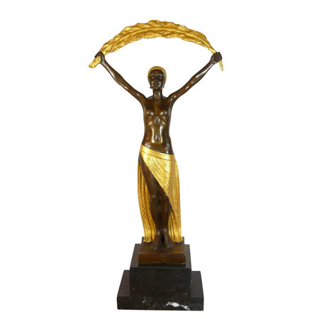 Sculpture en bronze art déco à la patine brune et dorée.\\n\\n15/01/2015 15:06