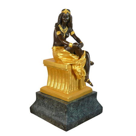 Sculpture en bronze de Cléopâtre, statue à la patine brune et or.\\n\\n15/01/2015 15:06