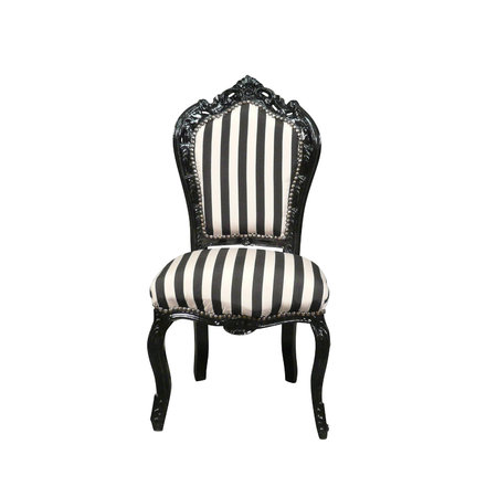 Chaise baroque à rayure noire et blanche avec une structure en hêtre massif.\\n\\n16/11/2014 17:35