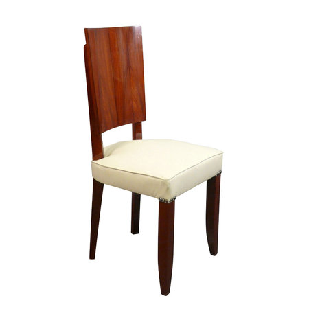 Chaise art déco en palissandre et une assise en simili cuir.\\n\\n24/12/2014 12:50