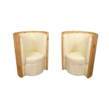 paire de fauteuil art déco cylindre en loupe d'orme, parfait pour le compléter avec notre gamme de mobilier art déco de même bois.\\n\\n24/12/2014 12:48